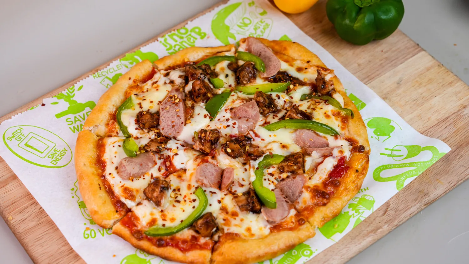 Freshly prepared pizza from Spice N Soul